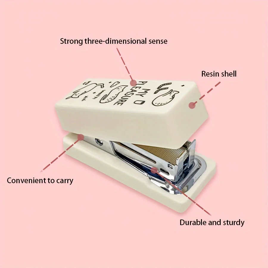 1 Mini stapler Mini School Supply kit Mini office supply kit, including mini stapler, staples, random colors