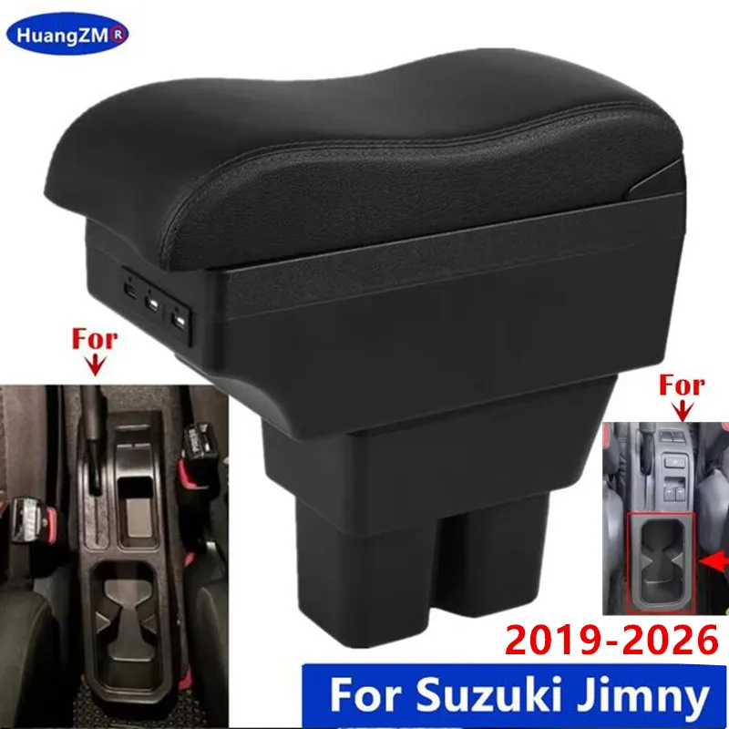 Auto-Armlehne für Suzuki Jimny, Armlehnenbox für Suzuki Jimny JB74, Aufbewahrungsbox 2019-2026, speziell für Nachrüstung, Innenraum-Autozubehör