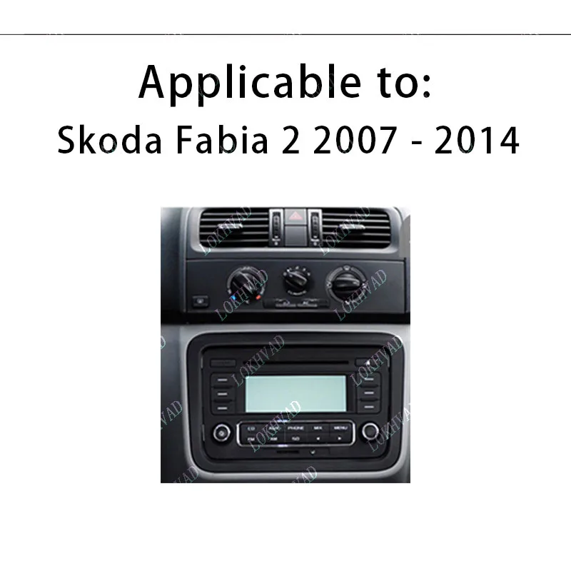 10.1INCH For Skoda Fabia 2 2007 - 2014 car DVD Android dashboard harness adapter decoder box 2 Din Interior Kit panel Center