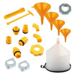 19pcs Coolant Filling Radiator Filler Not Spill Coolant Funnel Kit Spill-Free Radiator Funnel Coolant Filling Antifreeze Funnel