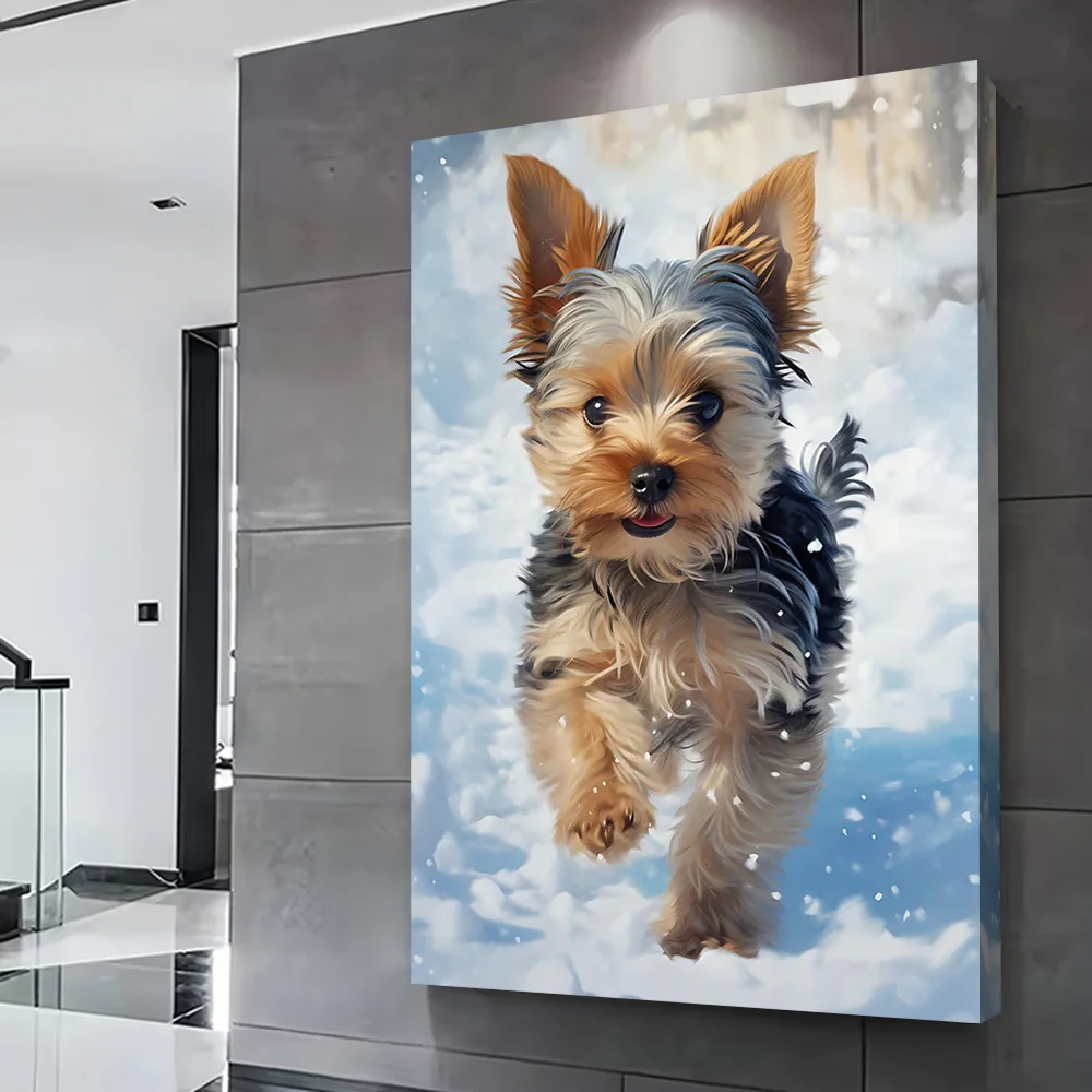 Yorkshire Terrier Dog Printing Poster Custom Pictures Wall Art Canvas Painting Gift for Room Decorations Bedroom Decoration Arts