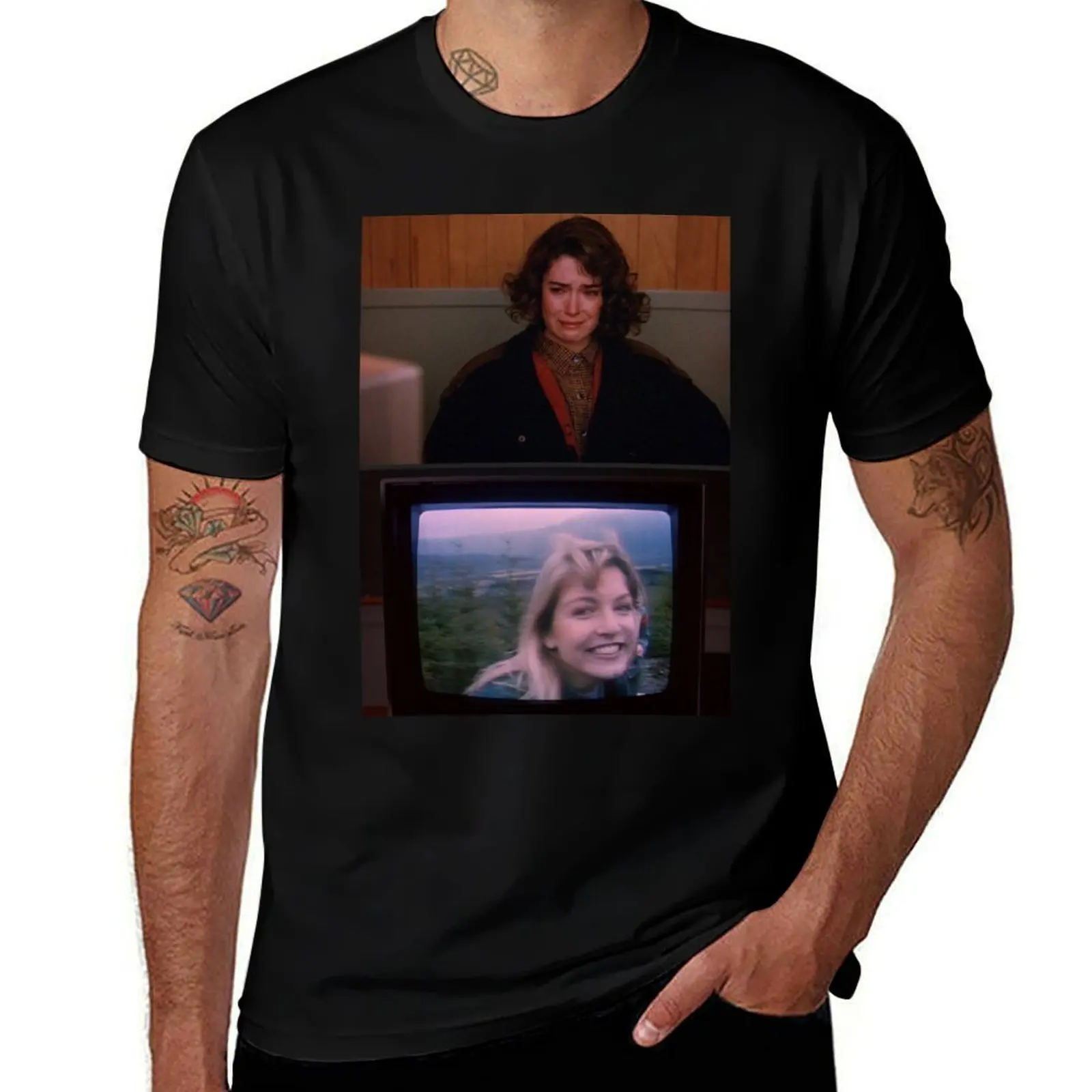 

twin peaks laura palmer and donna hayward T-Shirt Short sleeve tee new edition Clothing plain white t shirts men