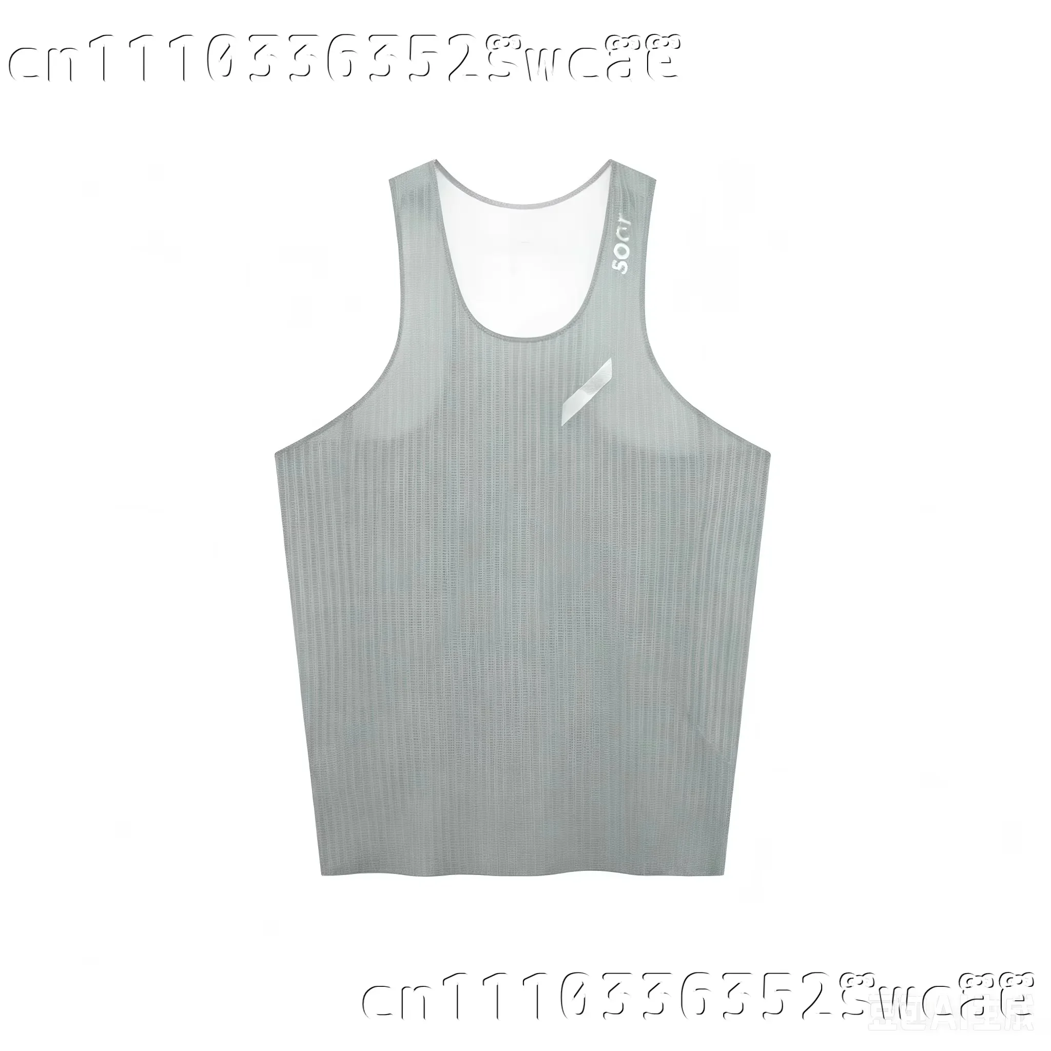 Wellenmuster-Lauf-Tanktop, atmungsaktives Mesh-Sportshirt, ärmelloses Shirt für Fitness, Marathon-Training, Familien-Set – Detail 3