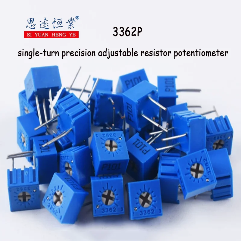 10PCS 3362P single-turn potentiometer, precision adjustable resistor, 10K volume knob, vertical sliding 50K knob