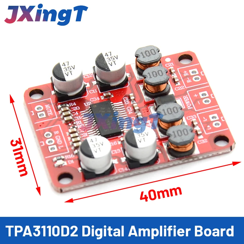 TPA3110D2 Digital Power Amplifier Board Two-channel 2*15W Stereo 3110 Audio Power Amplifier Module DC12V2A Audio Power Amplifier