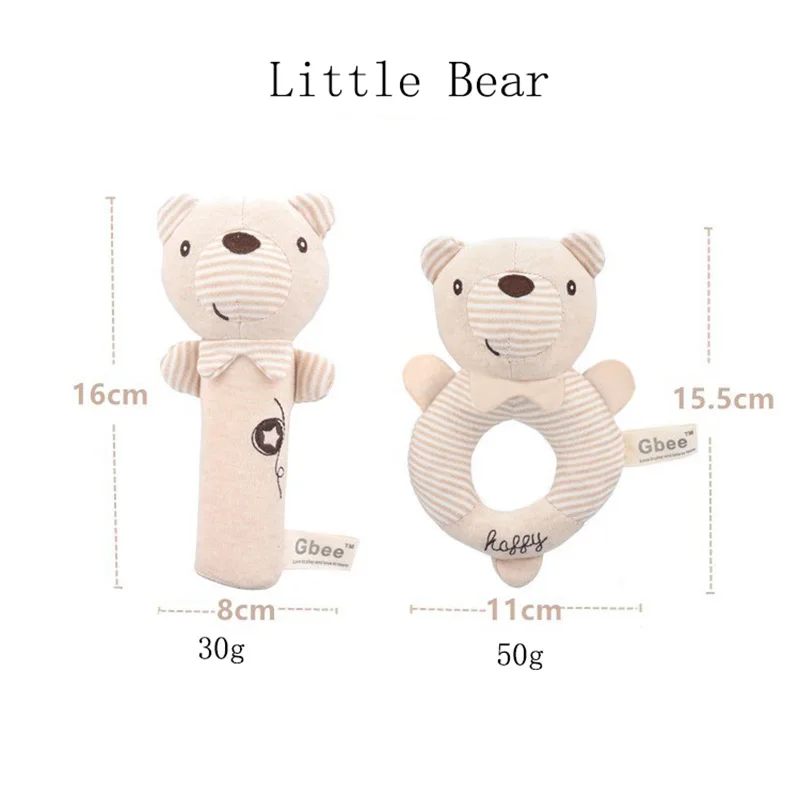 Sonagli per bambini giocattoli morbidi sonagli a mano in peluche sonagli per animali di peluche Shaker per 0-12 mesi neonati sviluppo sensoriale della mano appena nata