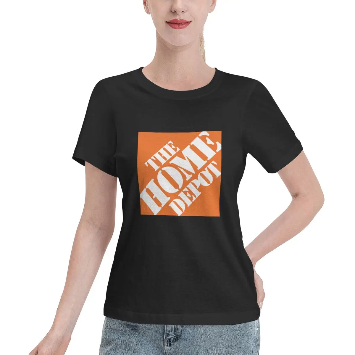 The Home Depot Tee-Shirts Cotton T-shirts Women Short Sleeve O-Neck Tops