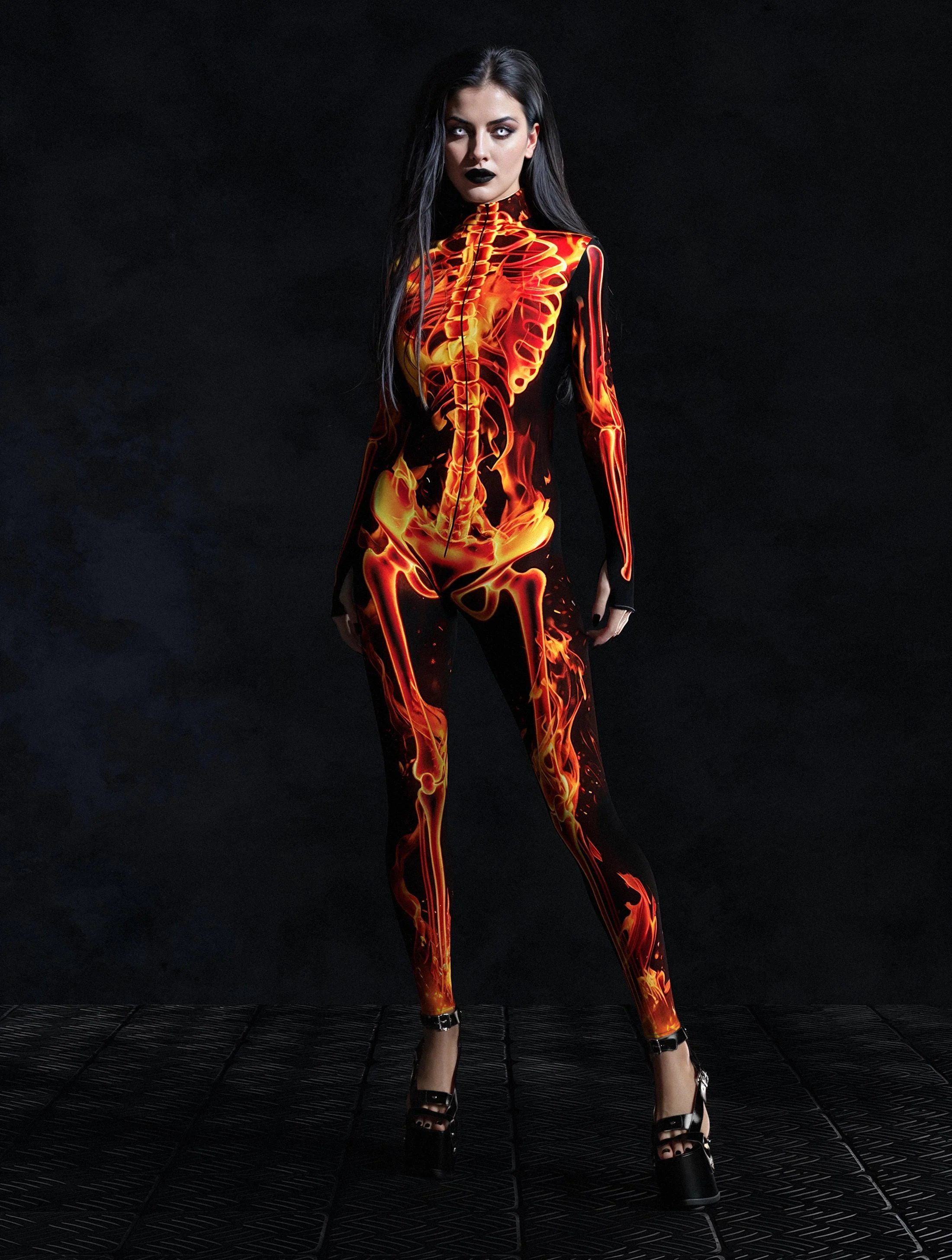 

Halloween Cosplay Costume Red Skull Print Holiday Party Jumpsuit Carnival Zentai Skinny Leotard Party Bodysuit 2025