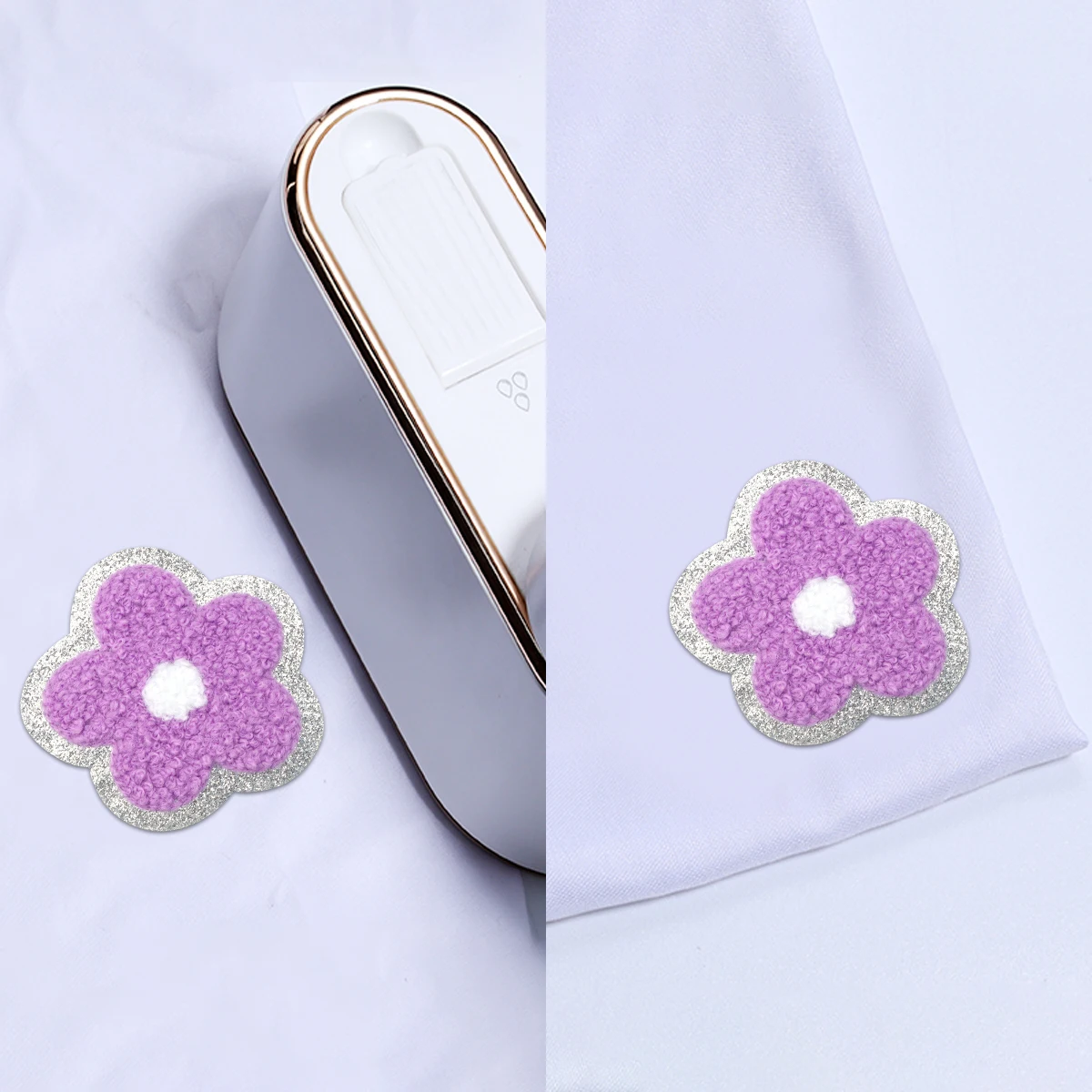 5-10Pcs/Lot Multi Shapes Wool Embroidery Patches Gold Glitter Edged Patches Iron On For DIY Crafts Sticker Bags Clothing Decor