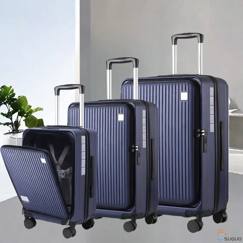 

24 inch Front open multi-function suitcase, cabin large capacity trolley suitcase Swivel password anti-theft suitcase