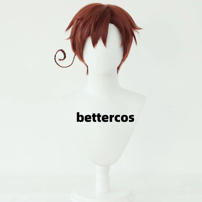 Axis Powers Hetalia Wigs South North Italy Wig Feliciano Vargas Red Brown Cosplay Wig With a Small Detachable Braid