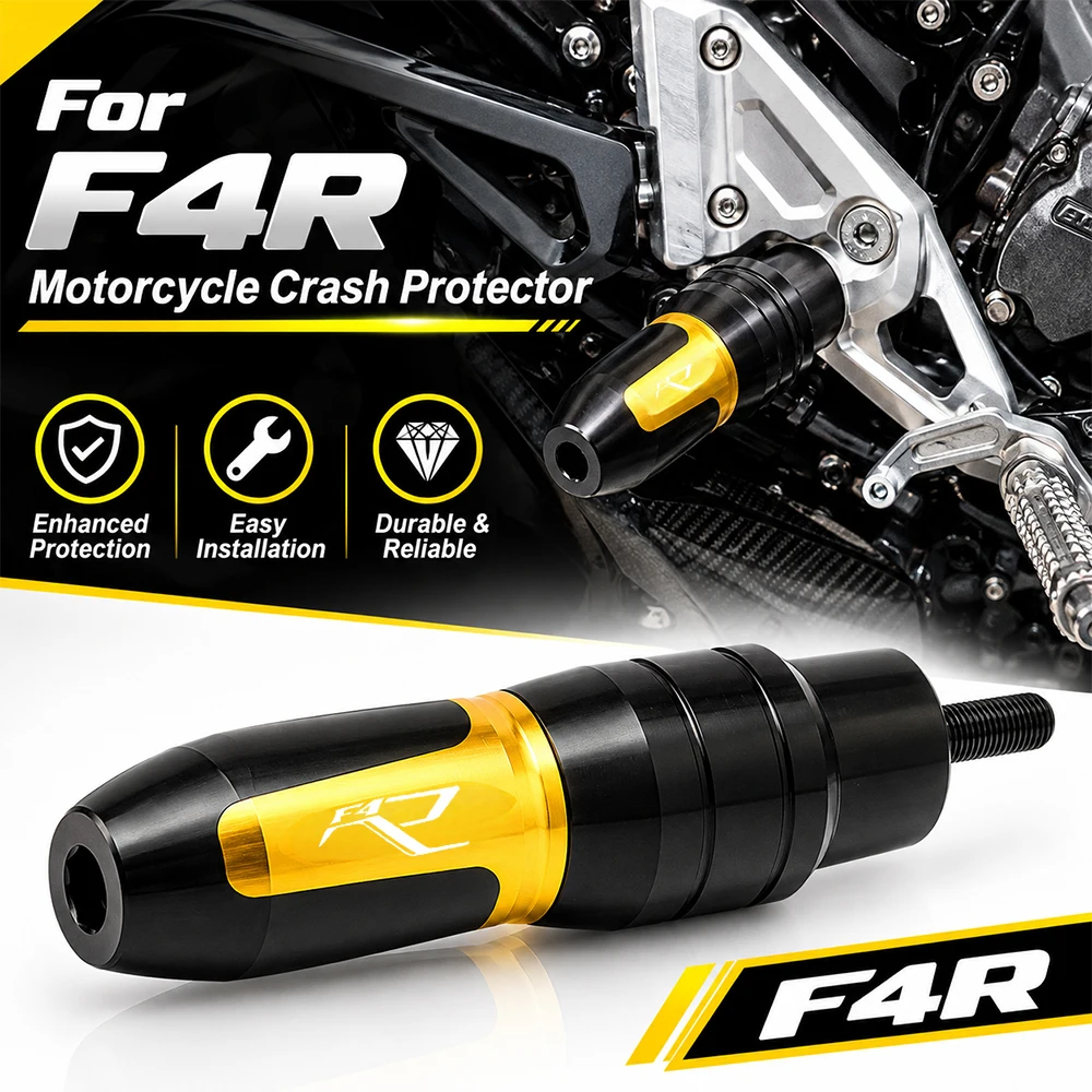 For F4R Motorcycle Crash Protection Pad CNC Aluminum Anti Fall Slider Engine Guard Frame Defense Racing Modification Accessories