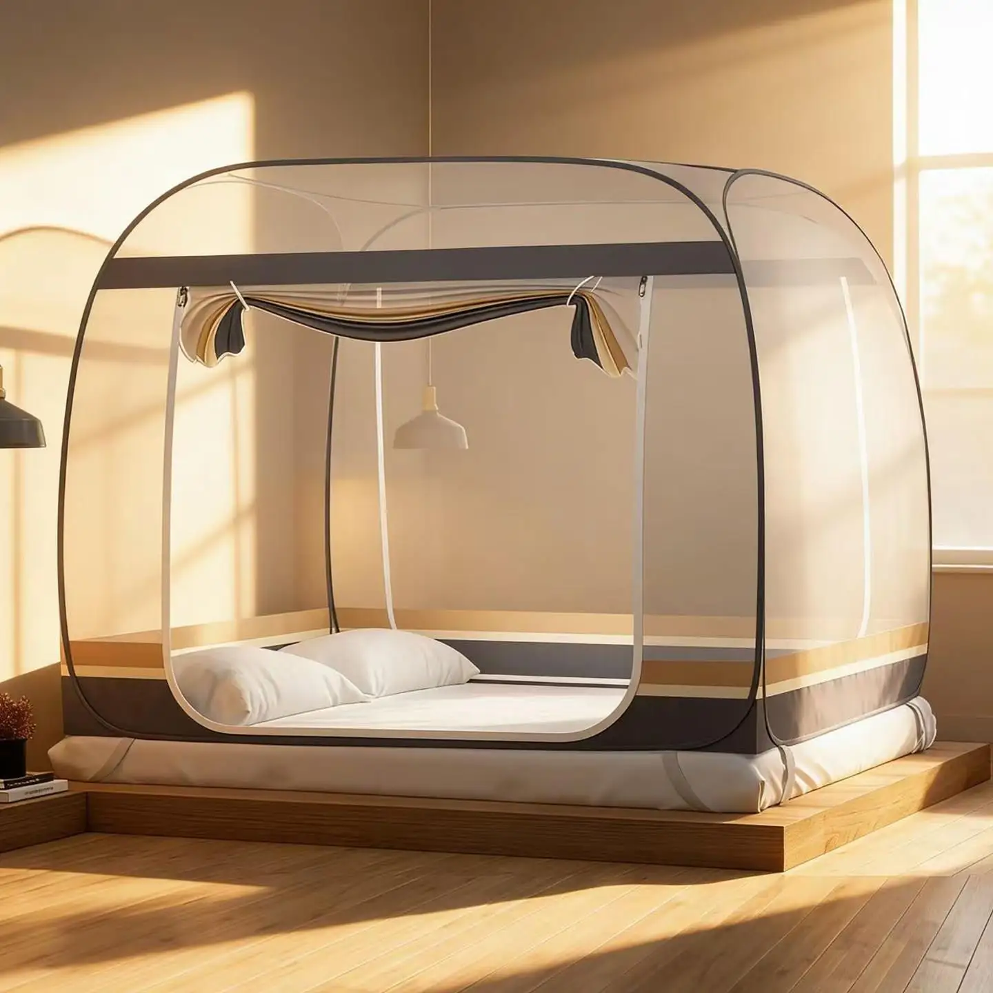 

Integrated Child Mosquito Net Mongolian Tent Style No Installation Required Anti-Fall Full Cover Stainless Steel Frame Dormit...