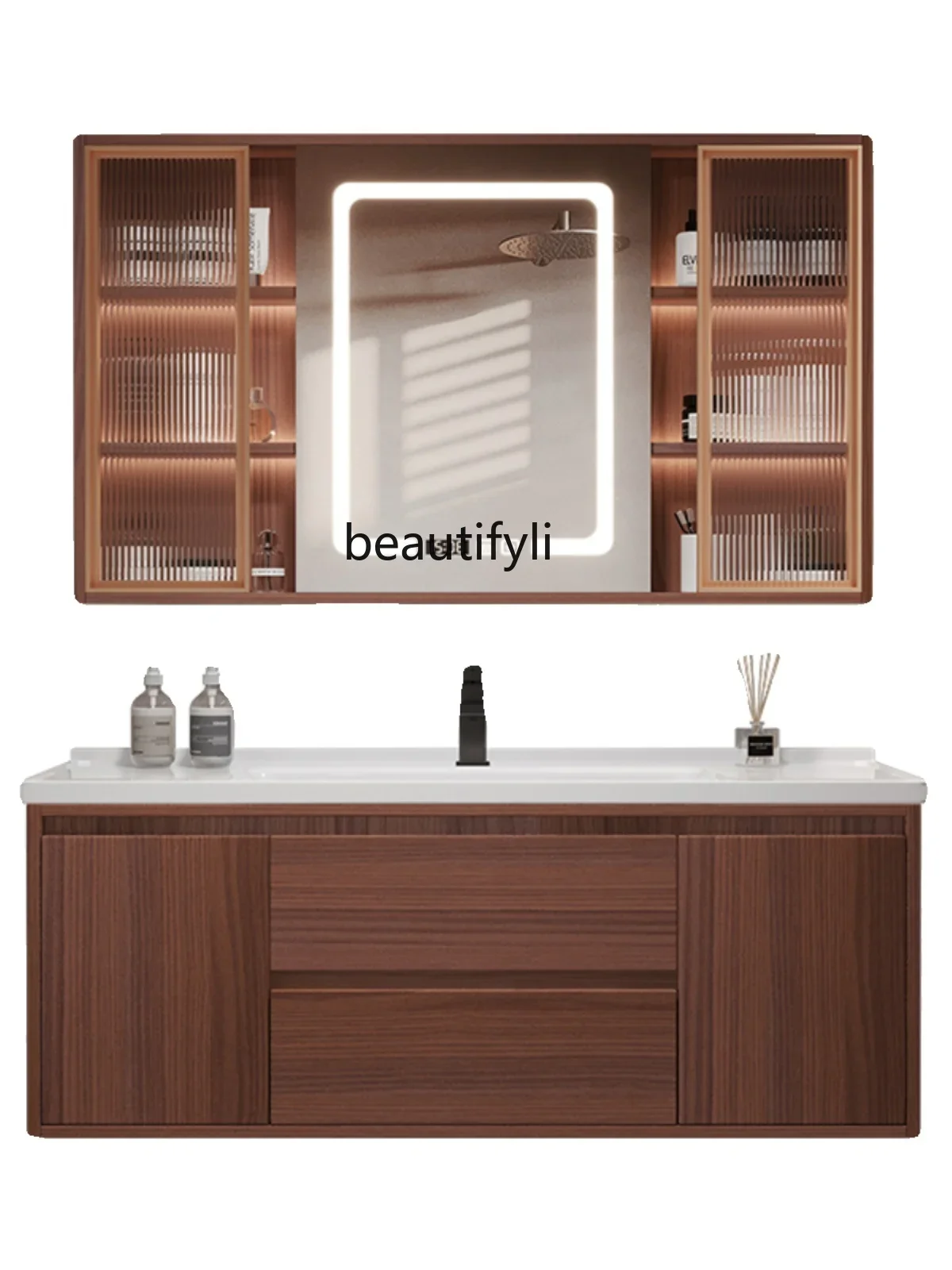 

Whole Washbin New Chinese Bathroom Cabinet Ceramic Washstand Smart Storage Mirror Cabinet Combination