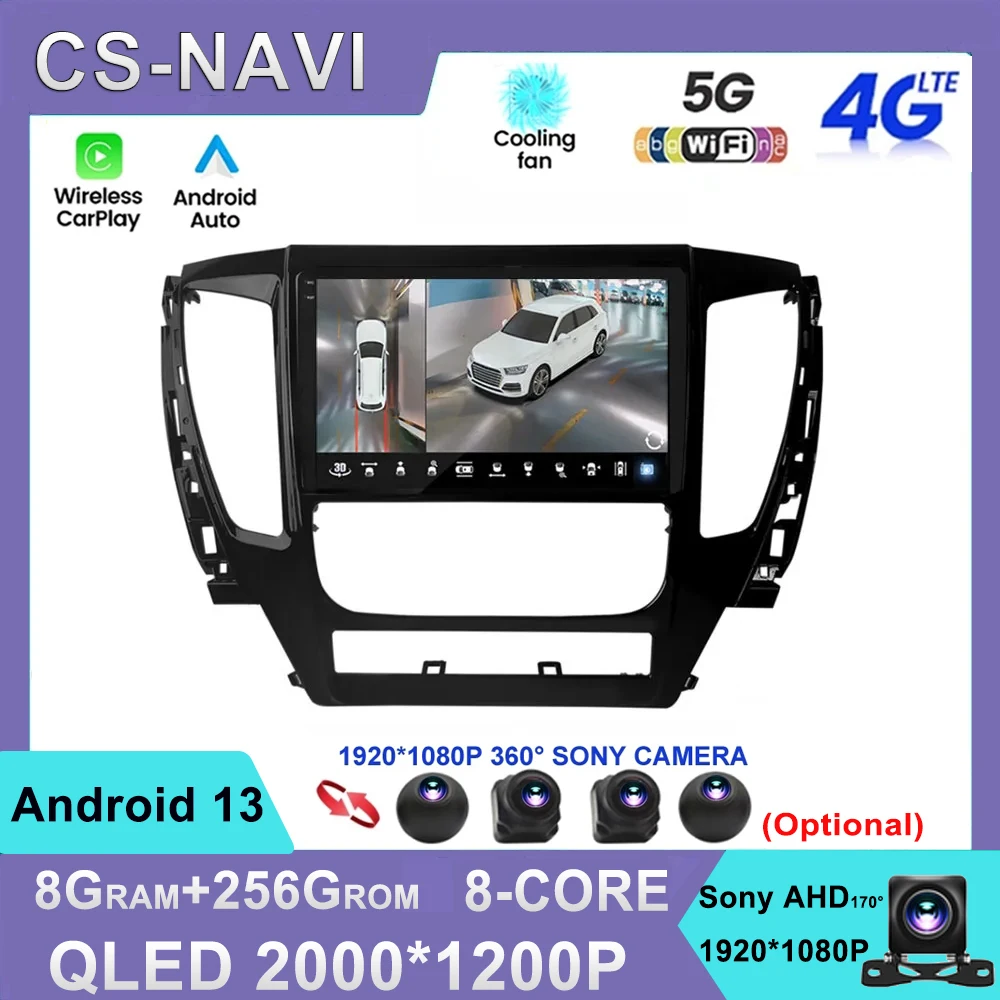 

2000*1200P For Mitsubishi Pajero Montero Sport 3 2015-2021 Car Multimedia Radio 4G GPS DPS IPS CarPlay 360 Panoramic Android13