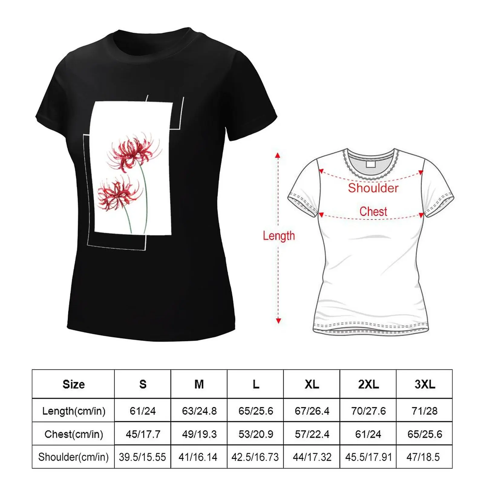 Lycoris Recoil Red Spider Lily White T-shirt Female clothing summer clothes anime clothes plus size t shirts for Women loose fit