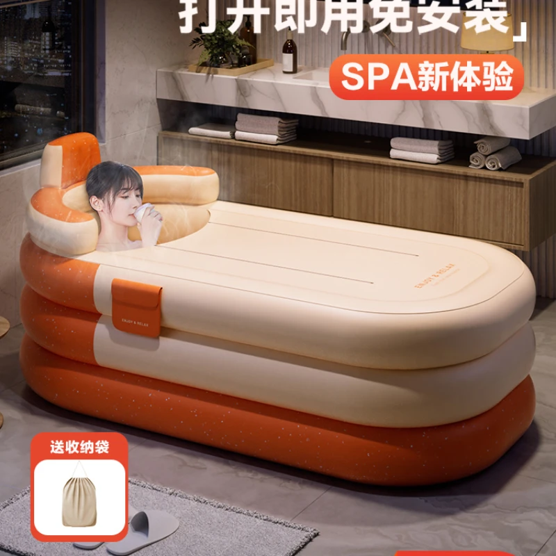 Foldable household adult bath tub inflatable bathtub full body sitting  for bathing