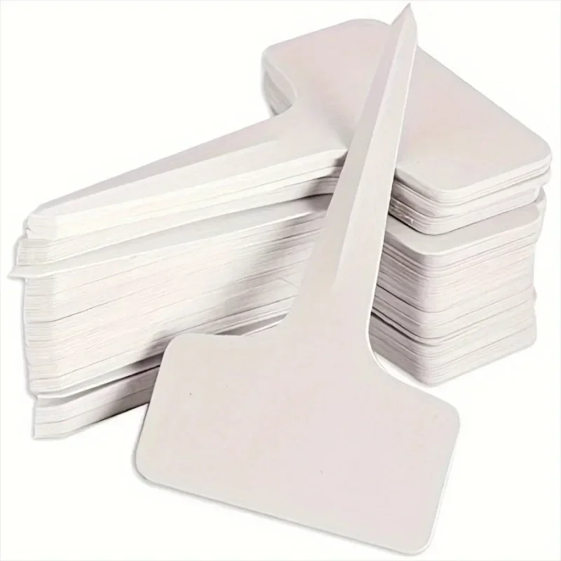 100-Pack Durable T-Shaped Garden Labels Weatherproof Plastic Plant Markers for Indoor And Outdoor Gardening