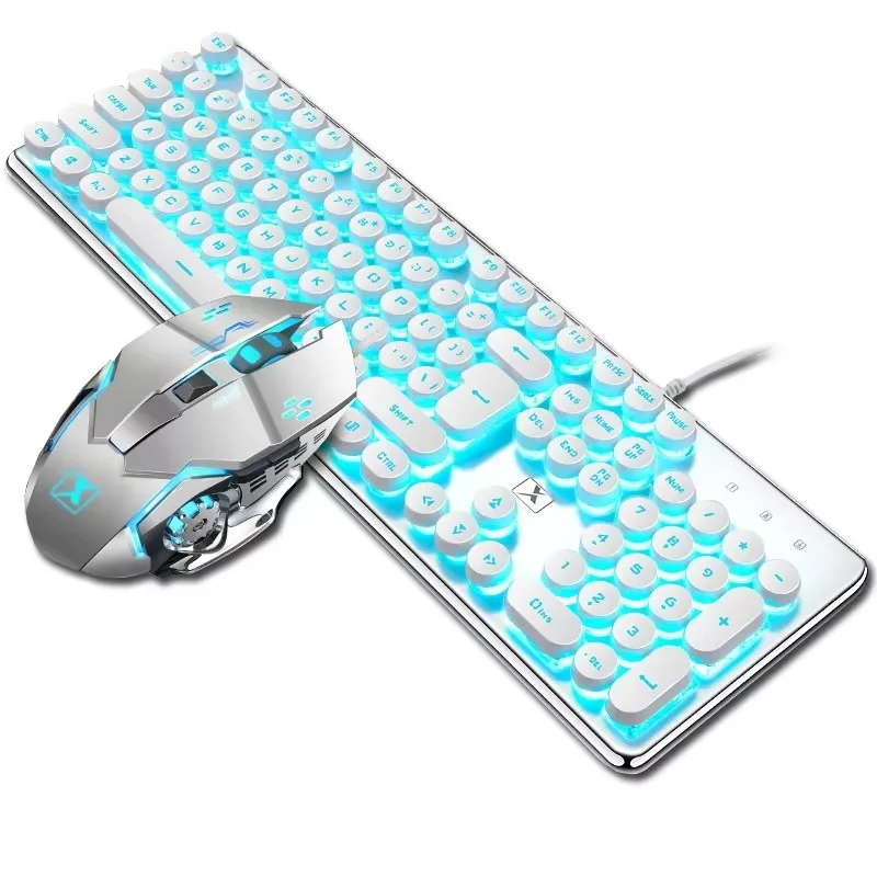 

Wired keyboard Mouse set Steampunk mouse Keyboard wholesale Spill-proof silent gaming keyboard
