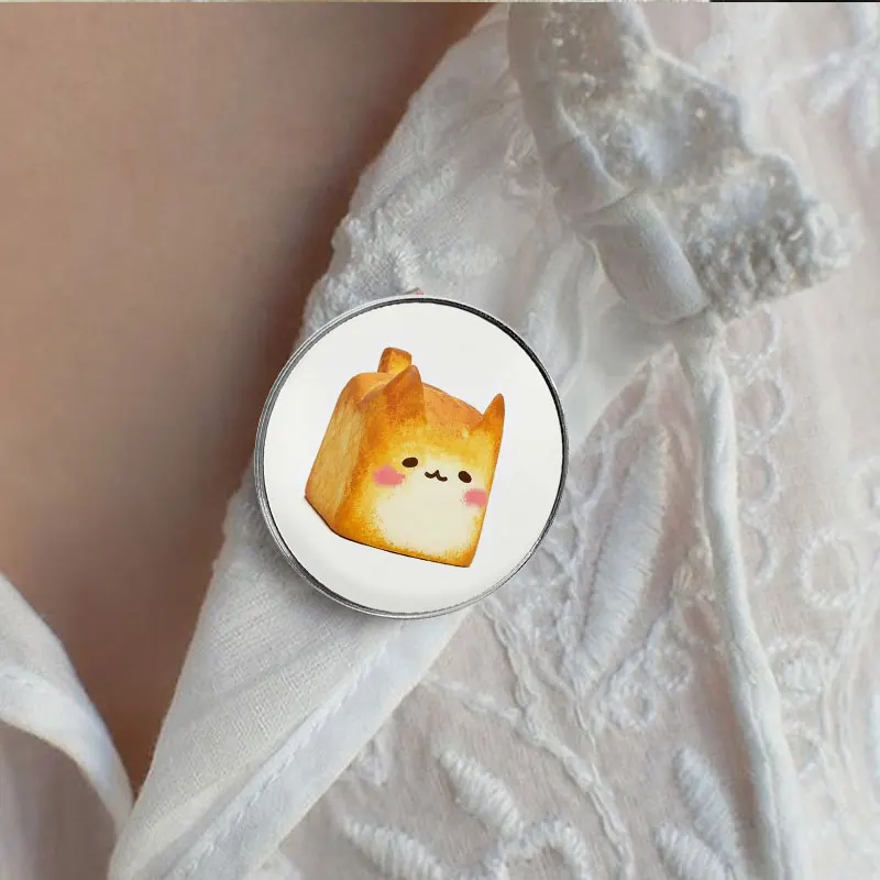 Cute Toast Cat Enamel Badge Bread Kitten Pattern Pins Set Lovely Ornament Brooches Sweet Gift For Cat Lovers