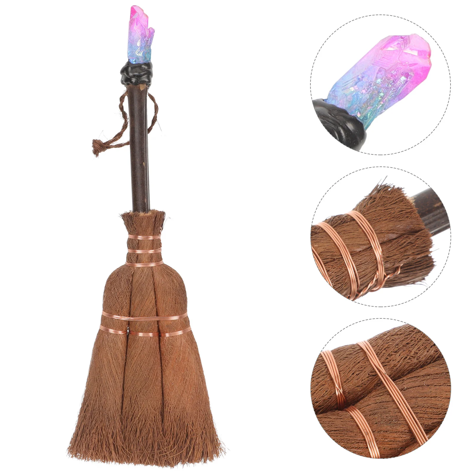 

House Brooms for Sweeping Indoor Children's Mini Decor Witch Charm Pendant Garden