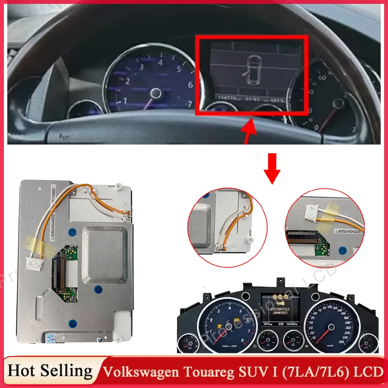 Original New 5 Inch LCD Display Screen For VolkswagenTourareg SUV I (7LA/7L6) 2002-2013 Instrument Cluster LCD Replacement