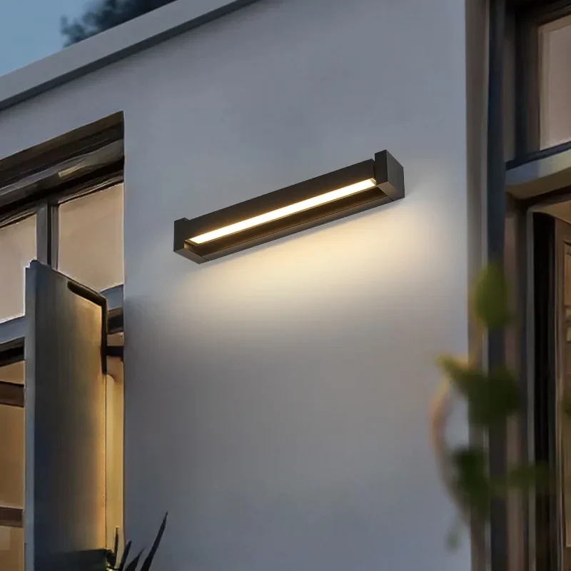 في الهواء الطلق مقاوم للماء الجدار مصباح الحد الأدنى نمط فناء حديقة الجدار ضوء تسجيل لوحة أضواء الباب الأمامي #2