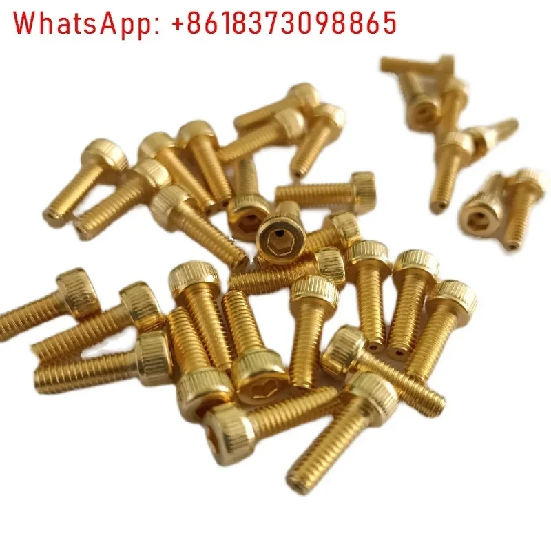 10Pcs inner hexagon hollow gold-plated screw, gold-plated hollow screw m4 * 12 deflation screw