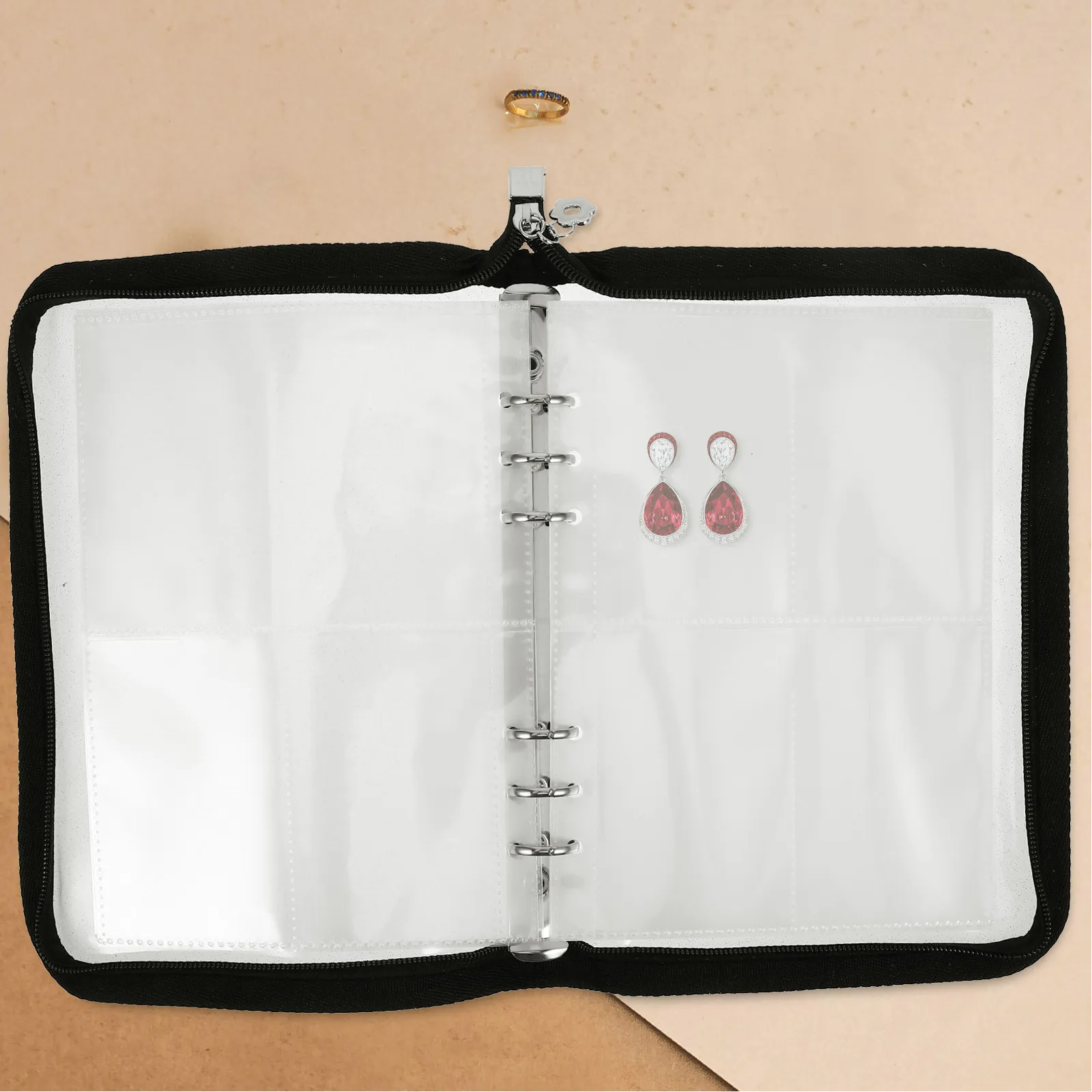 

Прозрачный органайзер для украшений: книжка-кейс для хранения ожерелий, браслетов, колец, серег, дорожный футляр на молнии