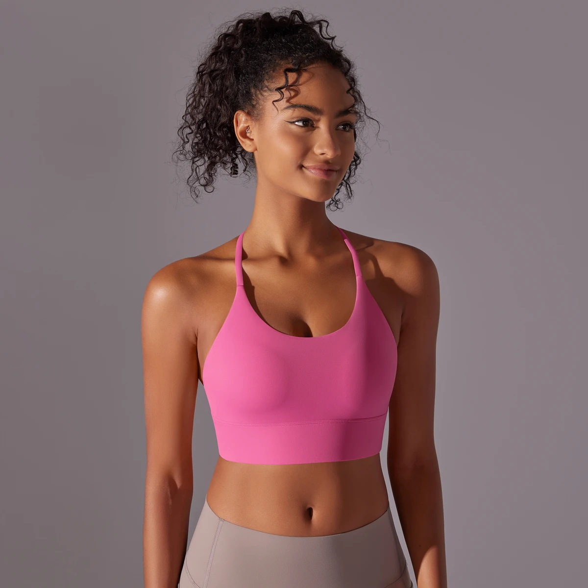 Sport-BH, weich, rückenfrei, sexy Damen-Fitness-BH, Strumpfhosen, Yoga-Weste, hohe Festigkeit, stoßfest, für Fitnessstudio, Sport-Top, Push-Up mit Brustpolster – Detail 9