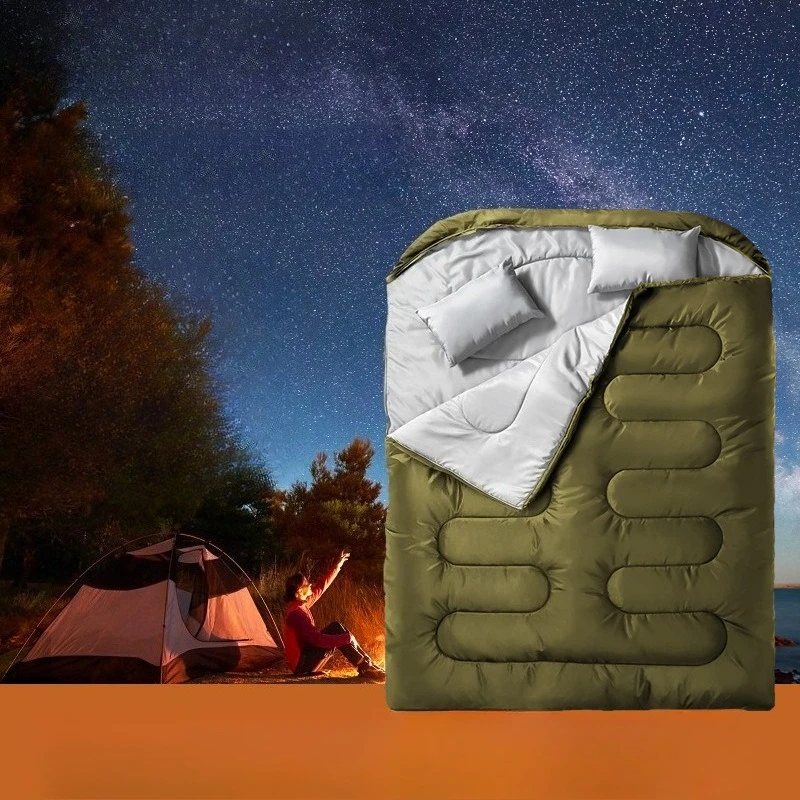 Outdoor Autumn Winter Cold Proof Detachable Sleeping Bag Adult Portable Waterproof Thick Dual Use Warm Sack For CampingOvernight