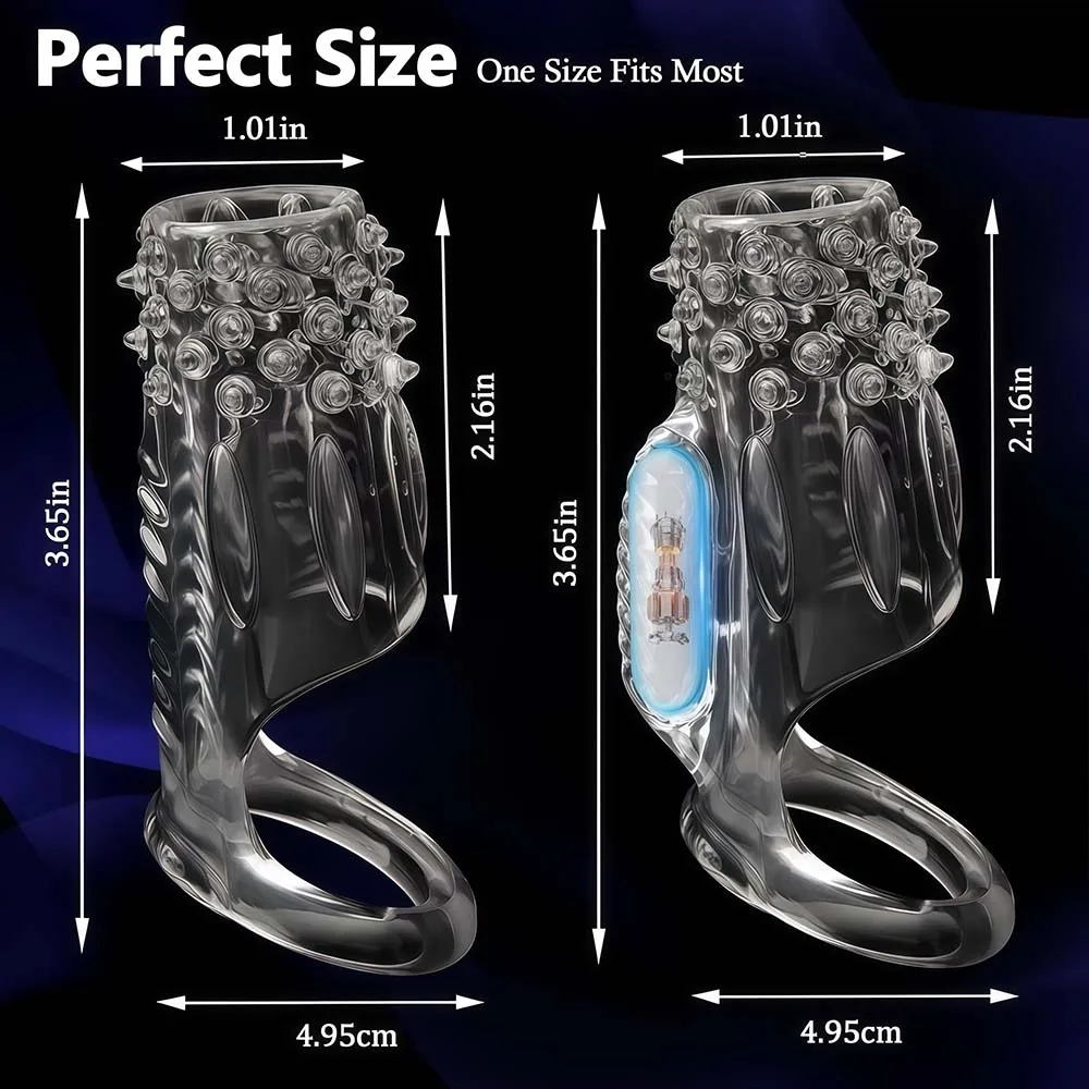 Penis Sleeve Extensions Condom Male Enlargement Delay Vibrators Clits Massager Cock Ring Vibrating Penis Cover Sex Toys for Men - Image 4