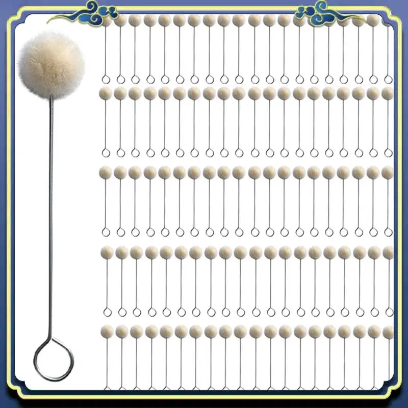 

A56P-400Pcs Leather Carving Dyed Wool Ball Brush Handmade Leather Care Alcohol Dye Oily Dye Daubing Tool