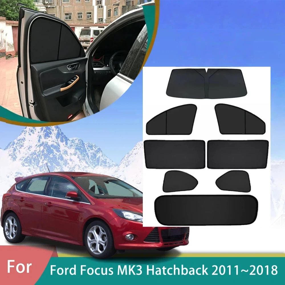 For Ford Focus MK3 Mk III C346 Hatchback 2011~2018 2012 2014 Window Curtains Sunshade Shading Privacy Shading Visor