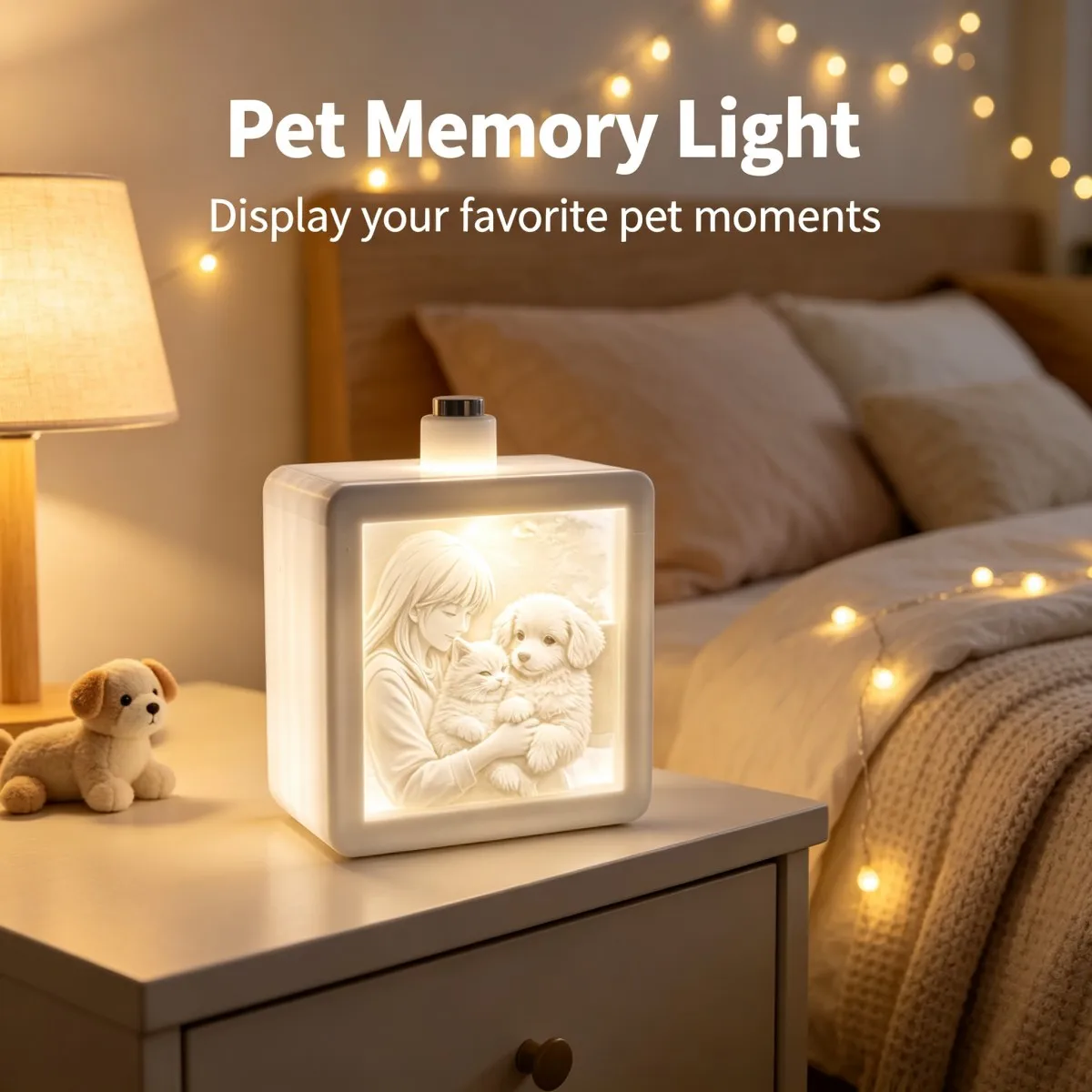 Personalized 3D Printed Custom Photo Relief Engraved LED Night Light,Wedding Anniversary Keepsake Gift,Tabletop Home Decor - view 4