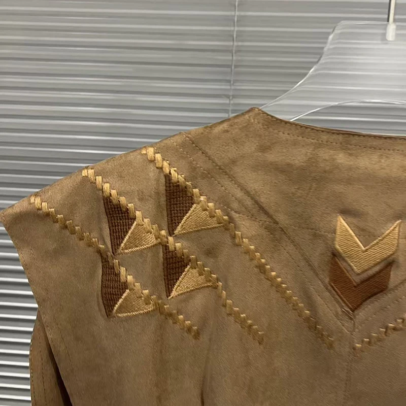 เสื้อแจ็คเก็ต KBQ แบบต่อผ้าพู่ห้อยหลวมๆ สำหรับผู้หญิง คอทรงกลม แขนกุด สไตล์ลำลอง เรียบง่าย แฟชั่นผู้หญิง สไตล์ฤดูใบไม้ร่วง