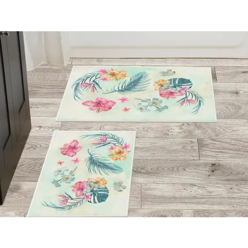 Dowry Wonderland Flower Garden 2'li Bath Mat Pad