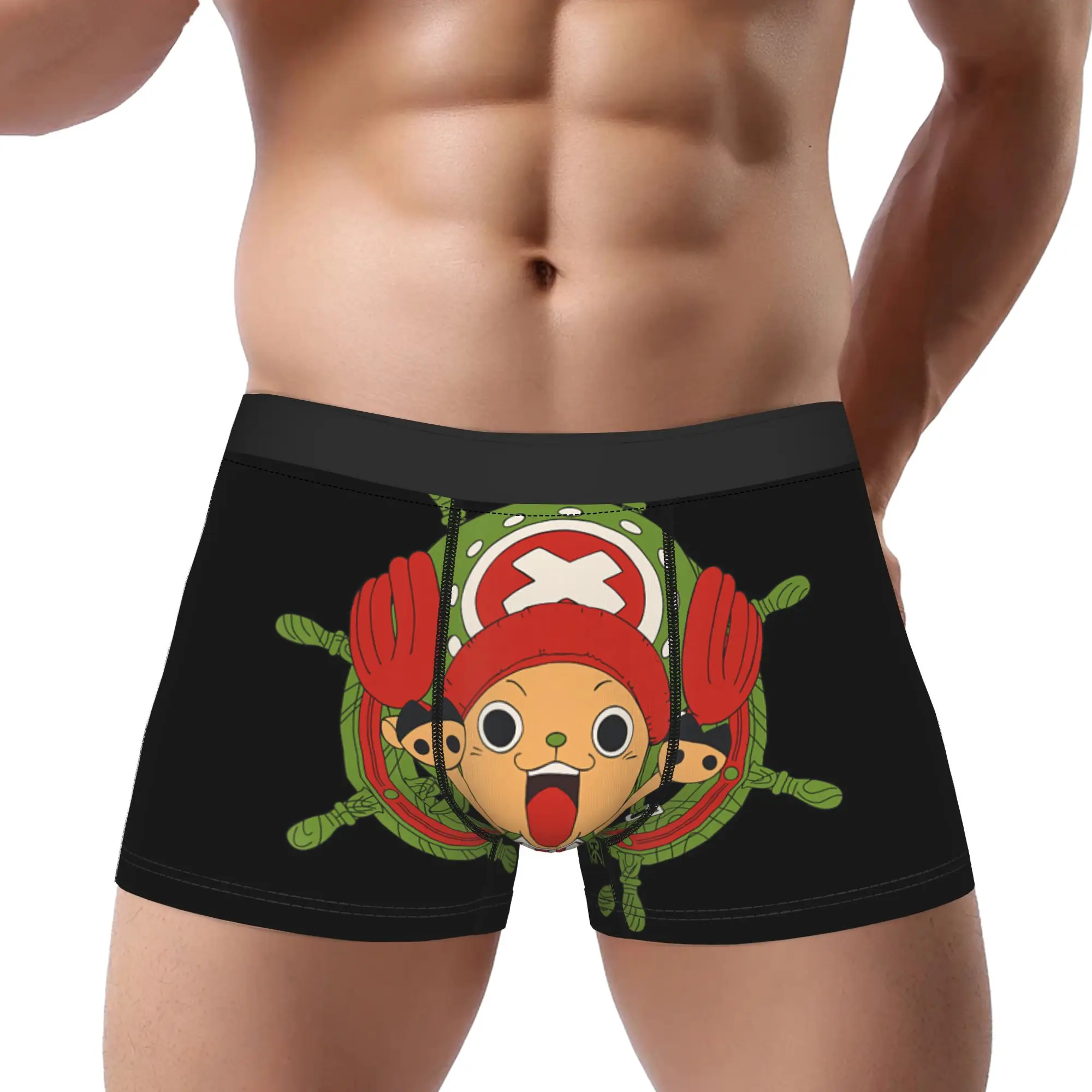 Tony Tony Chopper Happy Holidays Portrait  Underpants Homme Panties Men's Underwear Sexy Shorts Boxer Briefs