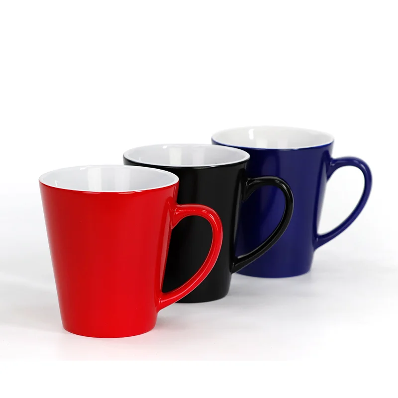 12oz Magic Mugs Sublimation Blanks Color Changed Conical Ceramics Mug Coffee Tee Cup For Heat Transfer Print Photo Logo