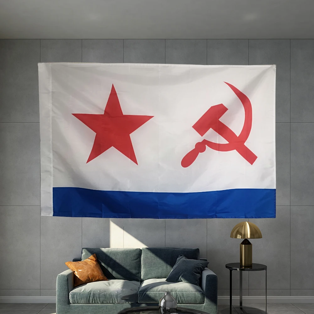 Soviet Military Flag Of USSR Navy Forces Material Object Photography Double Sided Graphic Custom Printed  Hanging Polyester