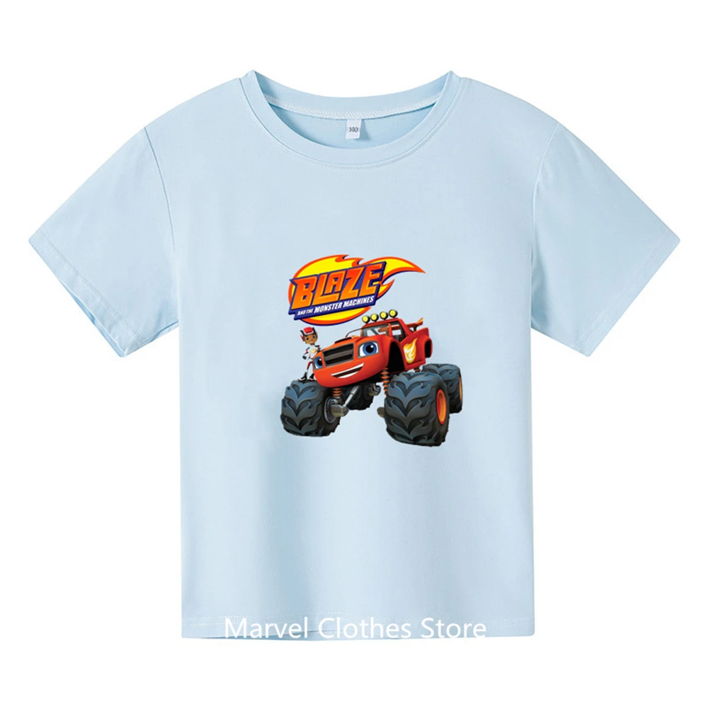 Blaze and The Monster Machines Cartoon Kids Funny T-Shirts Baby Boys Cool Summer T Shirt Children Tops Girls Clothes Tees