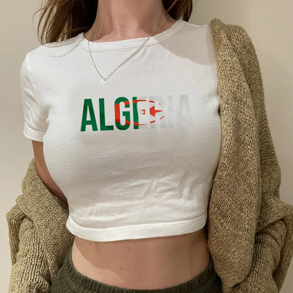 Algeria yk2 goth fairy grunge  crop top Female manga 2000s graphic  hippie t-shirts tee