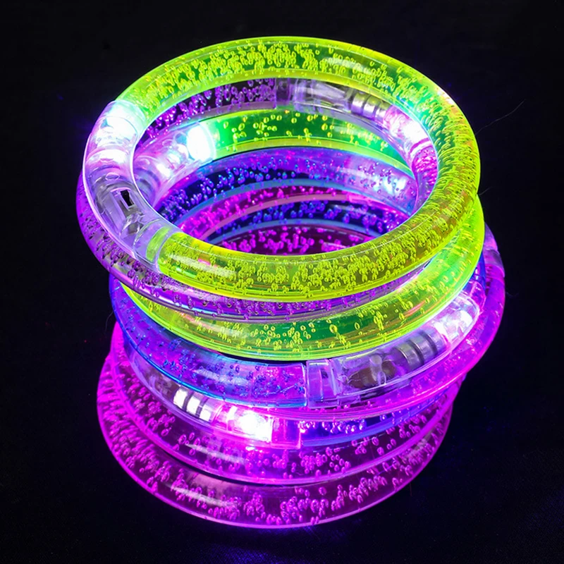 3/6 Pc Creative LED Glow Bangle Bracelets Light Up Wristbands Party Supplies Glowing Bracelet Kids Adults Illuminated Toys