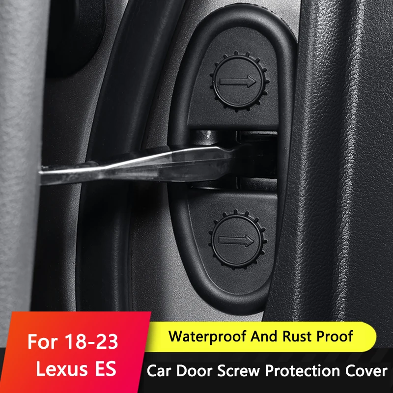 QHCP Car Door Lock Stopper Limiting Cover Case Sticker Waterproof Soft Plastic 4Pcs Fit For Lexus ES200 260 300H 18-23 Accessory