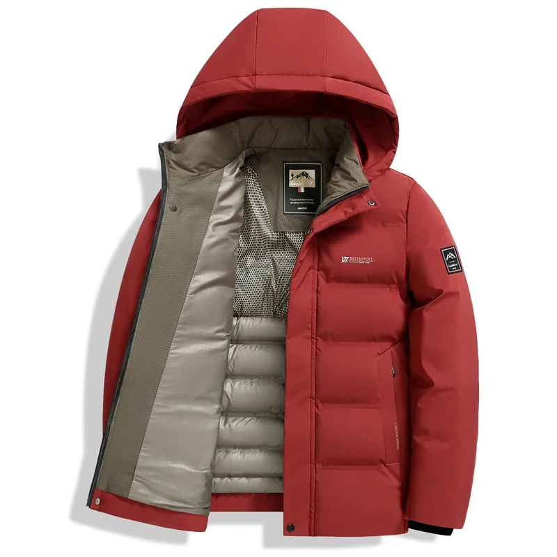 

Winter Coat Parkas Men's Outdoor Middle-aged and Elderly Padded Men's Down Warm Padded Jacket Winter Removable Hooded Parkas