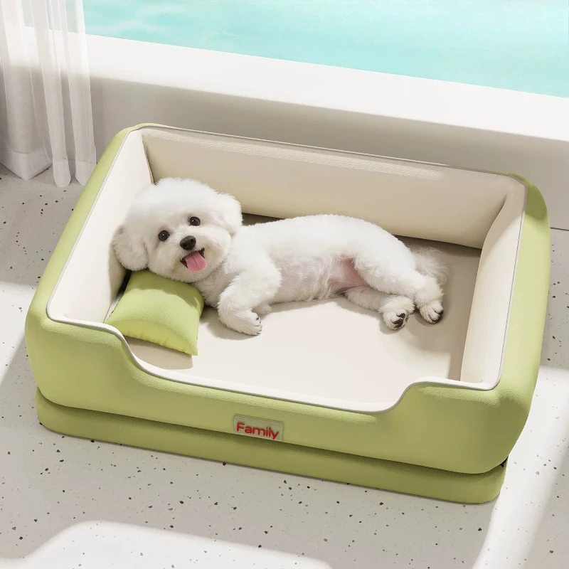 Tear Resistant Dog Cot, Washable Orthopedic Sponge Bed, Large Breed Summer Sleeping Nest, All Weather Neck Support Cushion