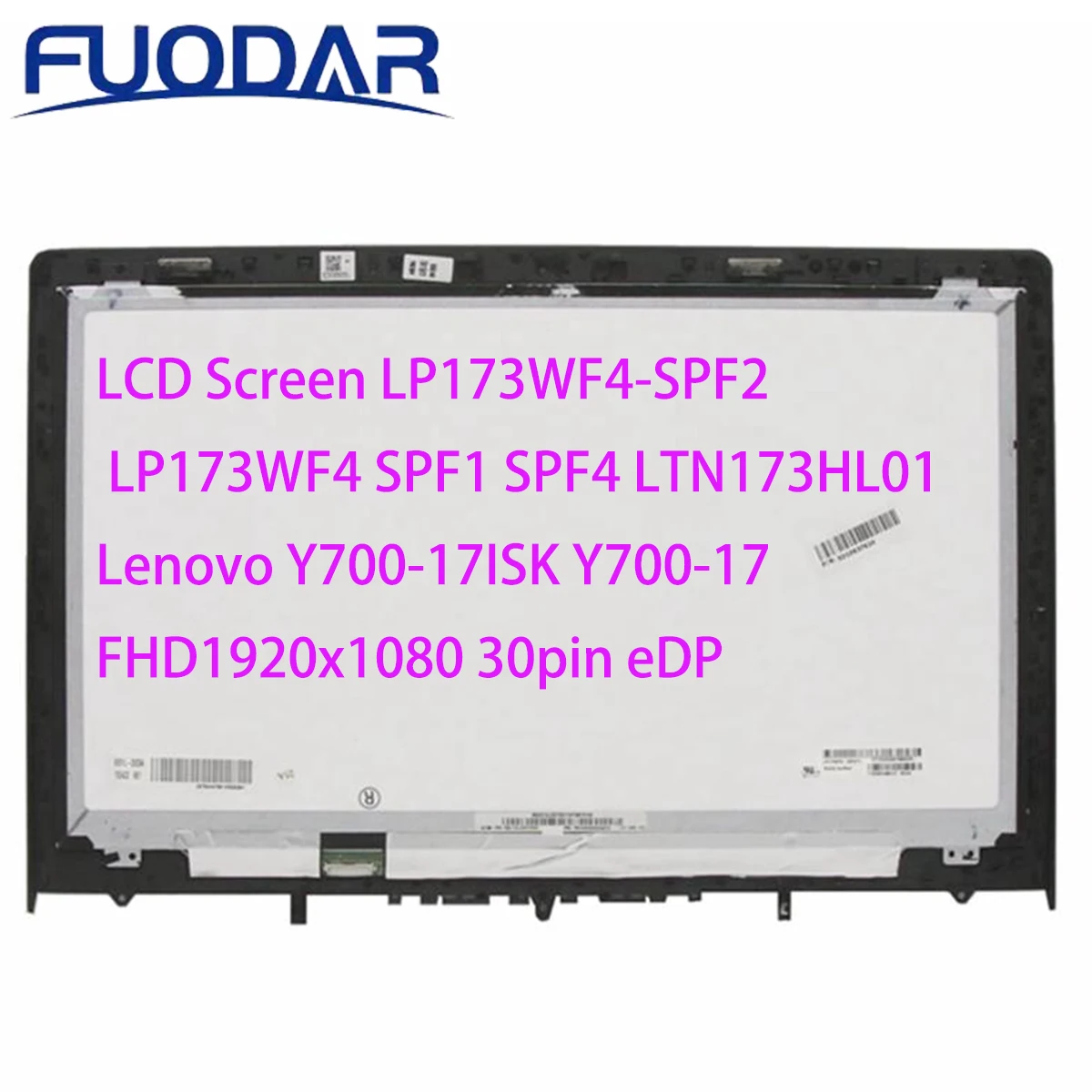 

For Lenovo Y700-17ISK Y700-17 IPS LCD Matrix Screen Assembly LP173WF4-SPF1 Non-Touch FHD 1920x1080