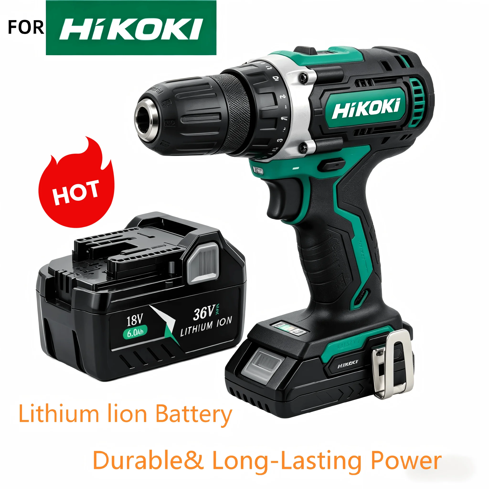 

New 18V 36V 6.0Ah For HiKOKI Hitachi Multivolt Li-ion Battery BSL36A18 BSL1860 Replacement Rechargeable Cordless Power Tool