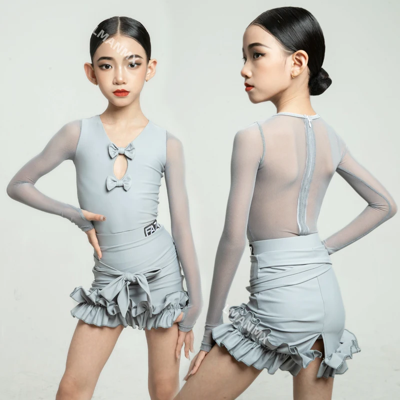 

Осенне-зимняя детская одежда для латинских танцев, одежда для продвинутых танцевальных танцев