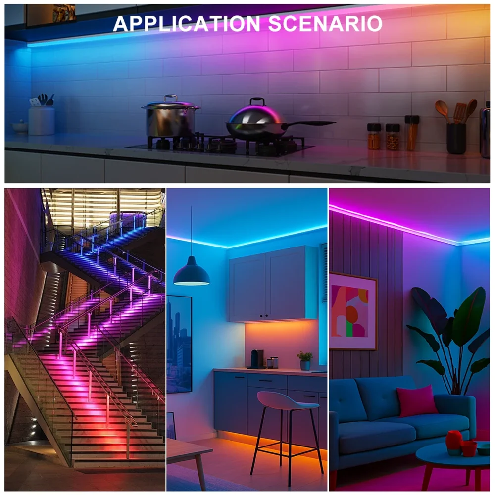 Led 스트립 WS2812B SP530E 블루투스 2.4G 컨트롤러 세트 30/60/144 IC 픽셀/m RGB 개별적으로 주소 지정이 가능한 LED 조명 키트 DC5V LED